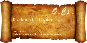 Oszkocsil Csaba névjegykártya