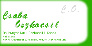 csaba oszkocsil business card